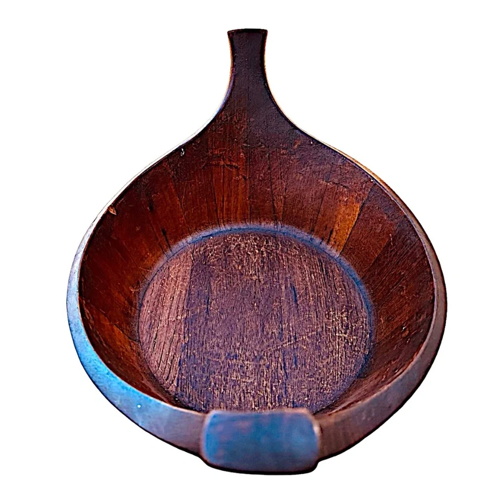 JENS QUISTGAARD Vintage 1950s Staved Teak Viking Bowl for Dansk Denmark